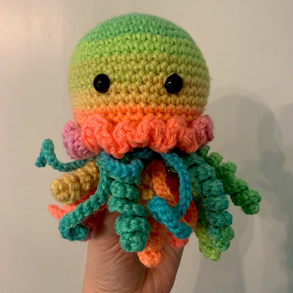 🪼 NEW Handmade Crocheted Jellyfish Stuffed Animal 🪼 - Picture 1 of 10